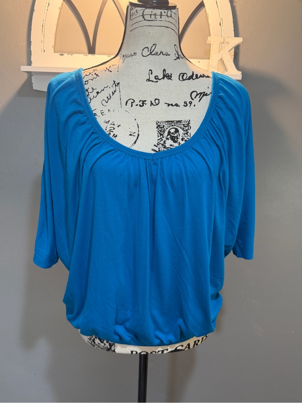 COTTON ON TEAL SCOOP NECK BLOUSE SZ L